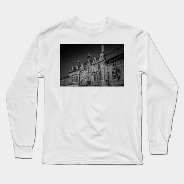 Market Squared Black and White Long Sleeve T-Shirt by Enzwell